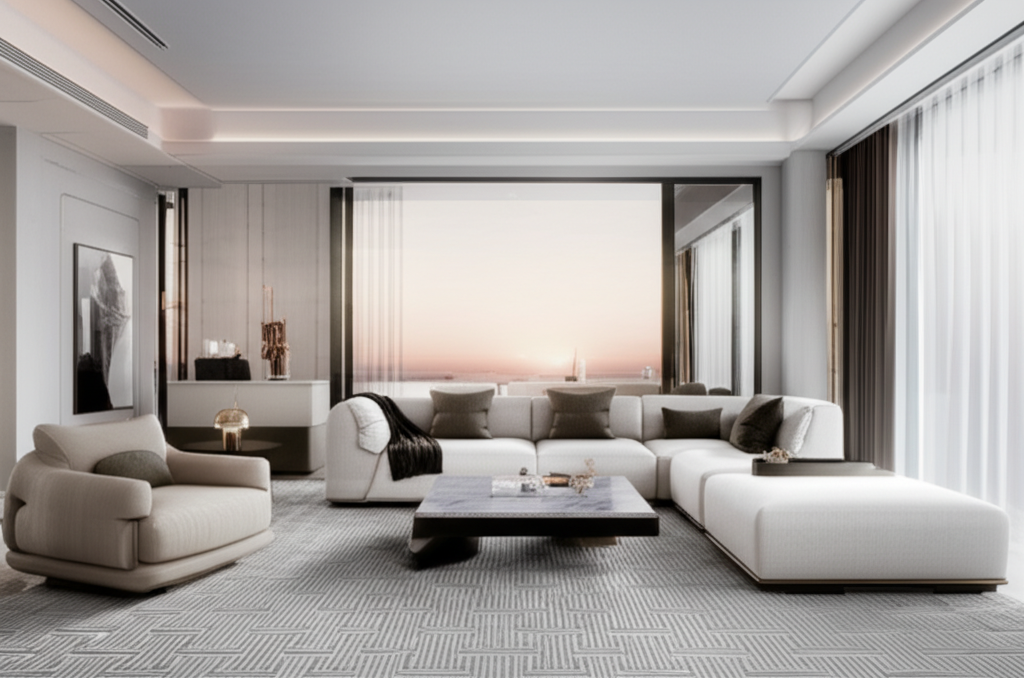 Premium modern furniture in elegant living room